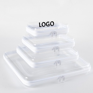Custom LOGO Portable <strong>Clear</strong> Hard Shell Zipper Case Waterproof Dust-Resistant Toiletry Makeup Bag Travel Multi-Purpose <strong>Container</strong> - Product Image 1