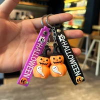 Pendentif figurine effrayante Citrouille, Fantôme, Sorcière, Ornement, Breloque de sac, Porte-clés pour Halloween et cadeaux de fête