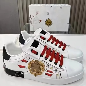 Graffiti Fashion Trend Luxury Designer High Quality Casual Sneakers Women's Loafers TPU Outsole Genuine Leather Men s Shoes - Product Image 1
