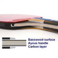 Raquette de tennis de table Loki High Performance Carbon 7 étoiles avec logo personnalisé, batte de ping-pong professionnelle