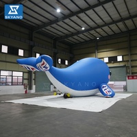Modèle publicitaire géant gonflable de baleine et de dauphin pour la décoration d'expositions sur les organismes marins