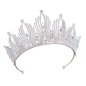  Tiaras de noiva, acessórios para festa de casamento diana para cabelo e coroa de noiva diadema de cristal personalizado tiaras de joias para cabelo