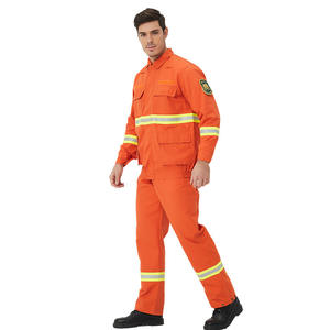 Traje de Bombero Xinke Naranja Rojo Hecho a Medida, Ropa Protectora Ignífuga de Aramida para Rescate en Incendios Forestales, Diseño Dividido - Product Image 2