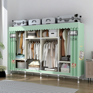 Gabinete de Tela con Estructura de Metal para Almacenamiento Doméstico Ropero Colgante para Baño Sala de Estar Armario para Apartamento - Product Image 3