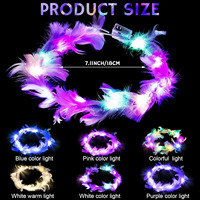 Guirlande de plumes blanches scintillantes à LED pour les fêtes d'anniversaire et de concert