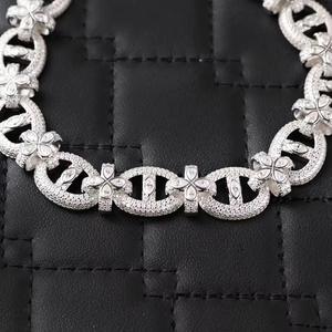 Pulsera de eslabones cubanos de moissanita blanca VVS con diseño de ojo turco, flor y cruz, cadena de eslabones infinitos, joyería de lujo - Product Image 6