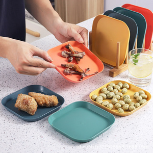 Wholesale Japanese household bone spitting dish Creative plastic plate thickenedsmall square plate snack fruit gift plate