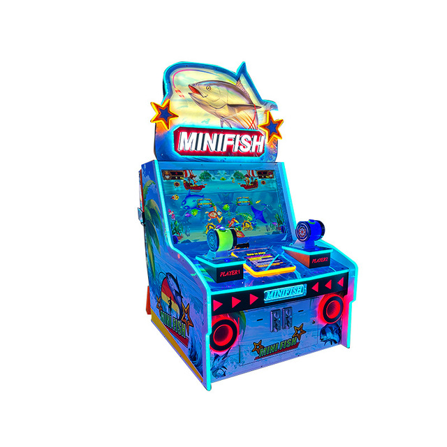 Double Coin-Operated Fishing Arcade Game Machine for 6+ Years English Language Entertainment Equipment Capsule Fishing Feature