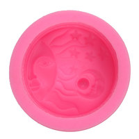 Moule en silicone 3D classique et populaire, motif étoiles, lune, soleil et visages de personnages de dessins animés, pour bougies et savons DIY, prix usine