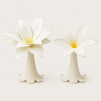 Têtes de fleurs de lys artificielles en PU réalistes, fabriquées à la machine, 2 tailles, blanches, pour décoration de plafond de mariage, artisanat DIY, vente en gros