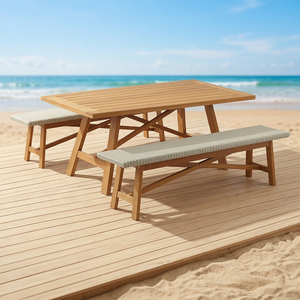 Ensembles de mobilier de salle à manger d'extérieur pliables en teck, modernes, durables et abordables pour patio, parc et jardin - Entreprise - Product Image 1