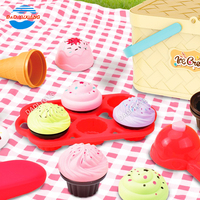 Panier à main pour pique-nique et jeu de rôle pour enfants Jouet à crème glacée Panier à dessert Jouet à crème glacée Ensemble de jouets