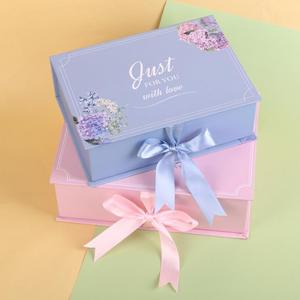 Boîtes d'expédition en mousse magnétique bleues personnalisées pour lingerie féminine, boîte cadeau pour soutien-gorge, emballage pour sous-vêtements et vêtements - Product Image 2