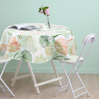 Nappe en plastique PEVA à imprimé floral personnalisé OEM ODM, avec support en flanelle, imperméable, résistante à l'huile, écologique, taille personnalisée, marchés US et UE