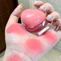Cosmétiques - Palette de blush et d'enlumineur en forme de cœur pliable pour les lèvres et les joues - Emballage de marque privée