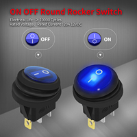 DaierTek-Mini interrupteur à bascule étanche à 3 broches, 12V, avec lumière marquée "O I"