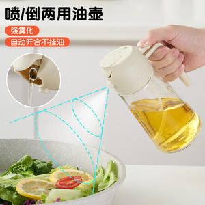 ขวดแก้วสีเขียวสำหรับใส่น้ำมันแบบสองหัวฉีดพ่น สำหรับใส่น้ำมัน น้ำส้มสายชู ซอสปรุงรส - Product Image 3