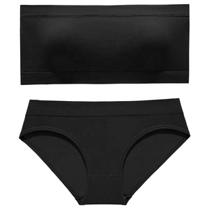 Lingerie sexy sans bretelles, ensemble soutien-gorge et culotte push up pour femmes, 2 pièces, personnalisation à chaud - Product Image 2