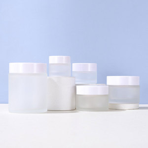 5g 10g 15g 20g 30g 50g 100g 30ml Wholesale Price Empty Clear Frosted Glass Cosmetic Cream Jar With Plastic White Lid