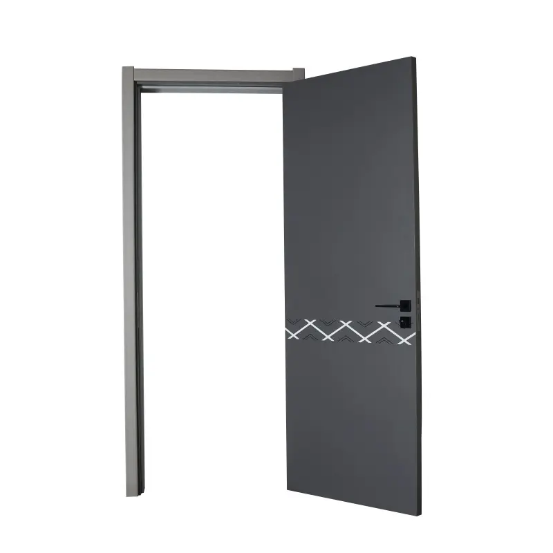 Competitive price new design big sound proof wooden doors decorative smart hotel lock wood door with frame price