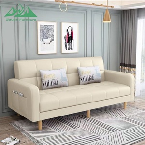 Sofá Cama Futón Acolchado y Elegante Wayon, Sofá <span class=keywords><strong>de</strong></span> Dos Plazas Multifuncional con <span class=keywords><strong>Patas</strong></span> <span class=keywords><strong>de</strong></span> <span class=keywords><strong>Madera</strong></span> para Sala <span class=keywords><strong>de</strong></span> Estar - Product Image 2