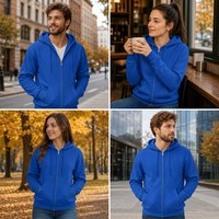 Felpa con Cappuccio Oversize Personalizzata Streetwear con Zip, 400GSM, in Cotone Pesante Nero, Modello Baggy con Zip Integrale per Uomo