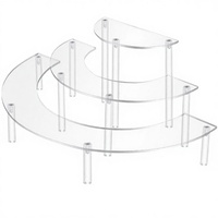 Présentoirs transparents portables modernes en acrylique à 3 niveaux pour parfums, maquillage, cosmétiques, rangement de bureau, présentoir à bijoux