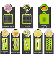 Fabrieksverkoop 10 In 1 Groentechopper Met 8 Bladsnijder Ui Vleesmolen Snijder Gietmachine Container Fruit & Groente Gereedschap