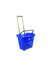30L aluminio extensible mango <span class=keywords><strong>supermercado</strong></span> cesta de <span class=keywords><strong>la</strong></span> compra con ruedas - Product Image 4