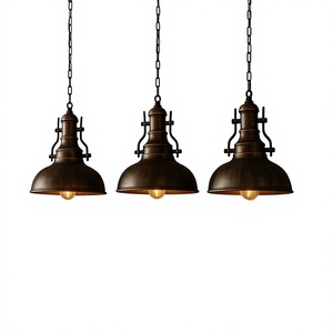 Suspension en laiton E27 2700K blanc chaud doux, abat-jour cloche, hauteur réglable, LED pour montage en cuisine - Product Image 1