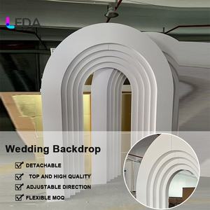 Lida ขาตั้งสำหรับงานแต่งงานกลางแจ้งมีสไตล์ตกแต่งซุ้มสีขาวฉากหลังอะคริลิคสำหรับงานแต่งงาน - Product Image 5