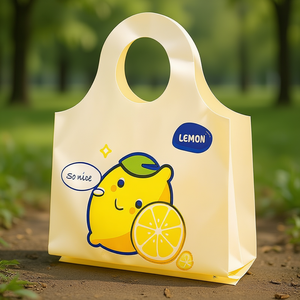 Cute Cartoon Lemon Design Round Mouth Tote Bag For Bread Dessert Shopping Sushi Cake Fruit Packaging - Product Image 3