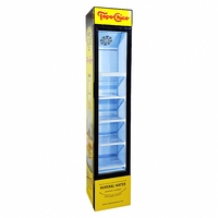 Réfrigérateur commercial 105L, vitrine mince pour boissons, porte vitrée, éclairage LED, économie d'énergie, refroidisseur de boissons pour magasin et bar