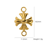 Breloques en acier inoxydable plaqué PVD, motifs crucifix, étoile, champignon, nœud papillon, strass et pendentifs sapin de Noël, fournitures pour la fabrication de bijoux
