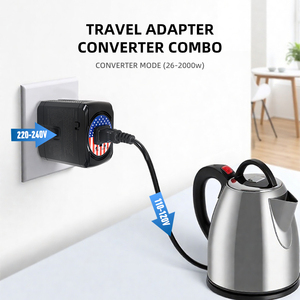 Foxcan Thương Mại Điện Tử 2000W Công Suất Cao Phổ Cắm Adapter Điện Áp Chuyển Đổi Sạc Cho Máy Ảnh Máy Tính Xách Tay Du Lịch Tương Thích Châu Âu - Product Image 3