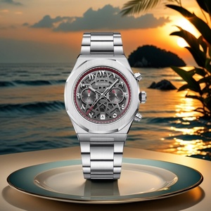 Reloj Deportivo de Cuarzo 2025, Cronógrafo de Acero Inoxidable para Hombre, con Logotipo Personalizado, Esfera Esqueleto con Números Árabes, Correa de Goma, Resistente al Agua - Product Image 2