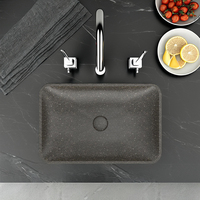 Lavabo de table moderne Mohom, design simple, pour salle de bain et cuisine, nouveau lavabo en béton avec grand bac
