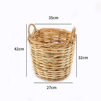 Panier en rotin extra large personnalisé, panier à fleurs en rotin naturel tissé pour la maison et le jardin, jardinière en osier, panier de rangement en osier géant