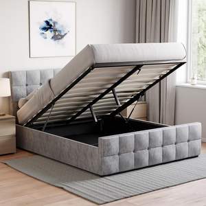 Cabecera de Cama Ajustable Hidráulica con Tapizado de Terciopelo/<span class=keywords><strong>Tela</strong></span>/Chenilla de Diseño Italiano de Lujo, Venta al por Mayor de Fábrica - Product Image 2