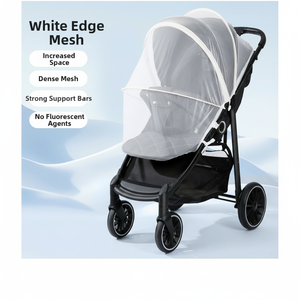 Mosquitera universal <span class=keywords><strong>de</strong></span> verano para <span class=keywords><strong>cochecito</strong></span>, cubierta completa, tejida, 100% poliéster, plegable, con parasol <span class=keywords><strong>de</strong></span> malla para cochecitos <span class=keywords><strong>de</strong></span> bebé - Product Image 4
