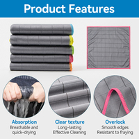 Chiffon de nettoyage en microfibre de carbone OEM pour voiture, serviette de polissage sans traces pour vitres, sans peluches, pour le detailing automobile