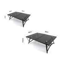 Table de camping portable en métal, petite table pliante pour le camping, table d'appoint pour la randonnée en plein air, barbecue, table de pique-nique légère et pliable