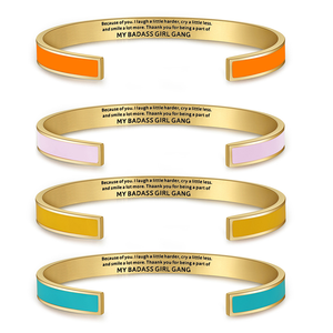 Multicolor Enamel 8K PVD Gold Plated Stainless Steel Open Adjustable <b>Bangle</b> <b>for</b> Women | Waterproof Hypoallergenic & No Fade - Product Image 6