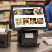 Venta de sistemas POS populares, sistema de facturación, contador de pago de máquina con impresora interna y software POS para grandes almacenes