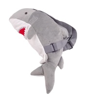 Sac à dos en peluche requin animal mignon Cartable pour enfants Sac à dos confortable et élégant