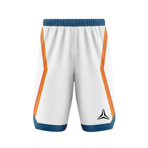 Ensemble d'uniformes de basketball HEALY Classic Color Block, base blanche, bordure bleue et orange, maille respirante, séchage rapide, maillot personnalisé avec numéro. - Product Image 3