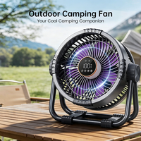 Ventilateur de bureau pliable minimaliste en ABS, intelligent et rechargeable, contrôlé par application, avec lumière LED, moteur sans balais, cinq vitesses, pour voiture - Vente en gros 2026