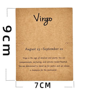 7*9cm constelación signo del zodiaco pulsera tarjetas logotipo personalizado impreso marrón papel Kraft tarjetas hombres mujeres regalo joyería embalaje tarjetas - Product Image 2
