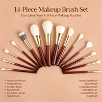 Hochwertiges 14-teiliges Professionelles Make-up-Pinsel-Set mit Weichen Synthetischen Haaren, Komfortabel, mit Anpassbarem Logo