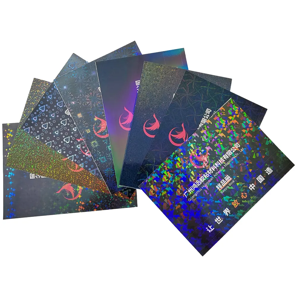 Laser Cold Lamination Film easy to cut holographic overlay lamination film Heart/Butterfly/Dots/Rainbow/Star/Broken Glass